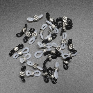 10 Pcs DIY Metal Beads Antiskid Rubber Ring Sunglasses Retainer End Loop Connectors For Eyewear Rope Glasses Chain