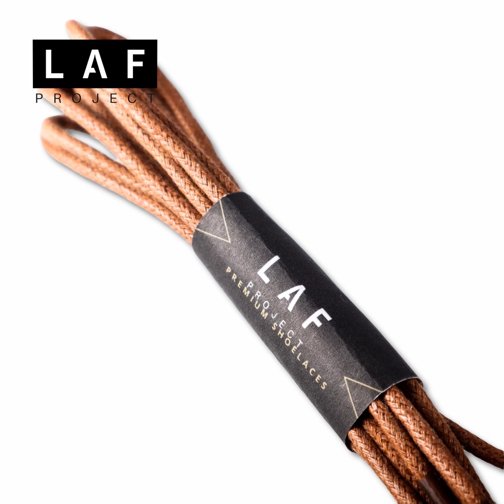 Lilin เชือกผูกรองเท้าขี้ผึ้งกลม เชือกผูกรองเท้าขี้ผึ้งกลม พรีเมี่ยม 100 ซม. Dark Light สีน้ําตาล LAF โครงการ