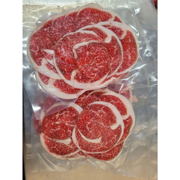 ฝาหลังริบอายขึ้นรูปสไลด์โคขุน 100% /500g.