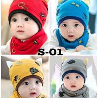 Sale🌸setหมวกและผ้ากันเปื้อนเด็กทารก 3-12M #ผ้าคอตตอน
