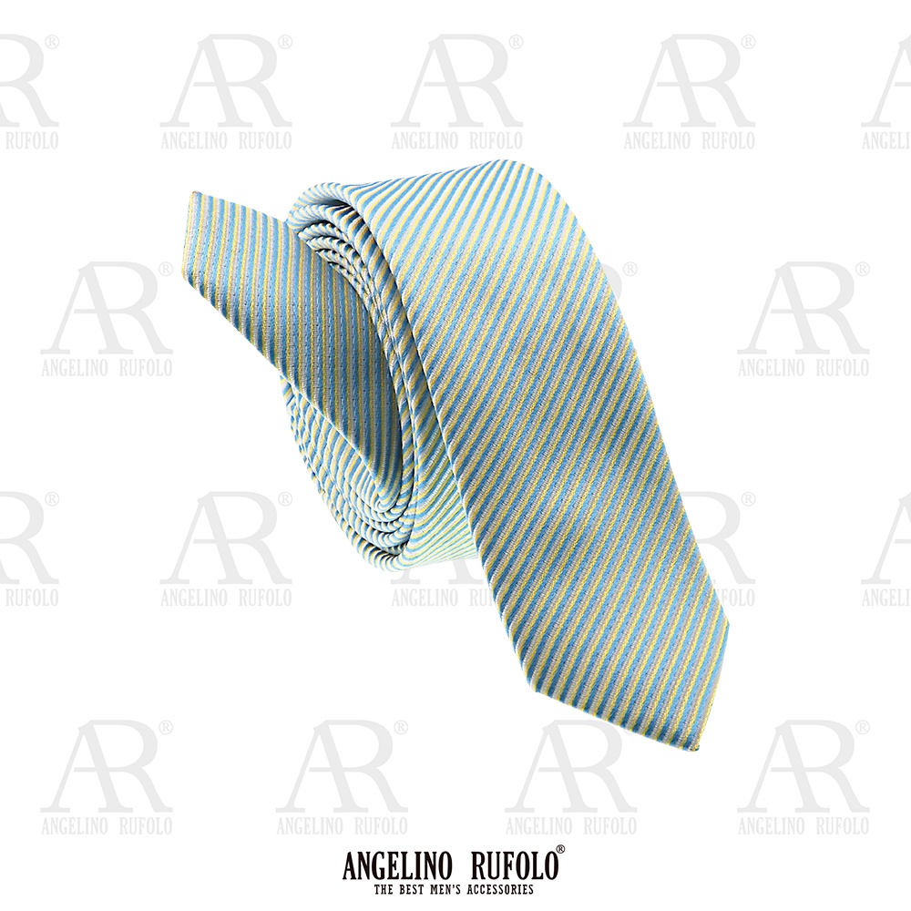 ANGELINO RUFOLO Necktie(NTSL-ทาง016) เนคไทผ้าไหมทออิตาลี่คุณภาพเยี่ยมดีไซน์ Stripe สีกรม/น้ำเงิน/ฟ้า/เทา/ส้ม/เลือดหมู