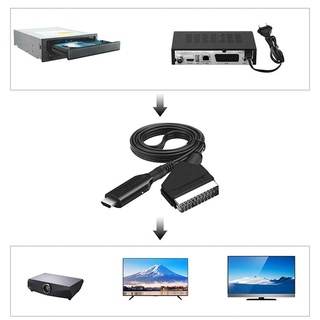 สายเคเบิลแปลง SCART เป็น HDMI 1080P 720P SCART เป็น HD อินพุต USB สําหรับ TV PC แล็ปท็อป หน้าจอ