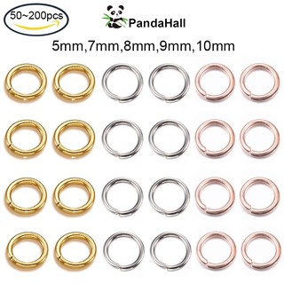 Pandahall แหวนจั้มพ์ สเตนเลส 304 ชุบทอง 18K 20 เกจ 5x0.8 มม. เส้นผ่าศูนย์กลางภายใน 3.4 มม. 10-200 ชิ้น