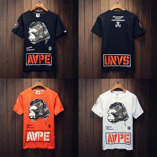 Aape 2020 แฟชั่นฤดูร้อนกลางแจ้งระบายอากาศลิง Ape สีส้มสีขาวสีดำเสื้อยืด O- คอผู้ชายผู้หญิงแขนสั้น 20