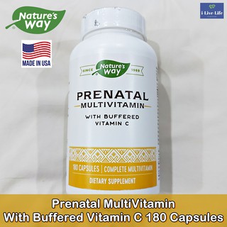 วิตามินเตรียมตัวตั้งครรภ์ Prenatal Multi-Vitamin and Multi-Mineral 180 Capsules - Natures Way รวมแร่ธาตุ และวิตามิน