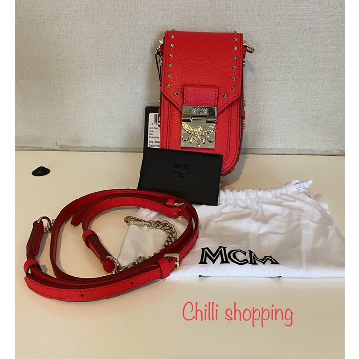 New MCM Patricia phone bag red แท้