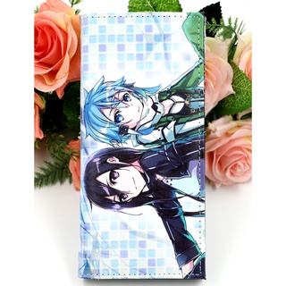 กระเป๋าสตางค์ หนัง PU ใบยาว ลายการ์ตูนอนิเมะ Sword Art Online SAO Bifold