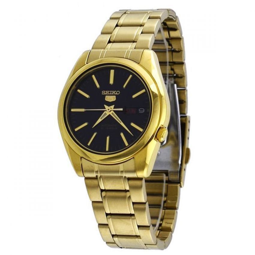 🔥ลดเพิ่ม 330 ใส่โค้ด INCZ8H3🔥 Seiko  5 Sports  Automatic  นาฬิกาข้ิอมือผู้ชาย Gold/Black  รุ่น  SNKL50K1