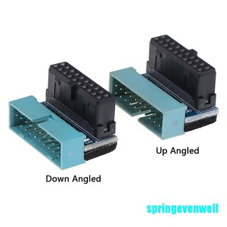 [springevenwell] อะแดปเตอร์ขยาย USB 3.0 ตัวผู้ เป็นตัวเมีย 20pin 90 องศา 1 ชิ้น