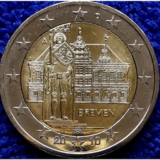 เหรียญ​ยูโร​ เยอรมัน​ Germany, 2​ Euro, (ที่ระลึก​ State​ of Berlin), # 1911T, ไม่​ผ่าน​ใช้​ UNC
