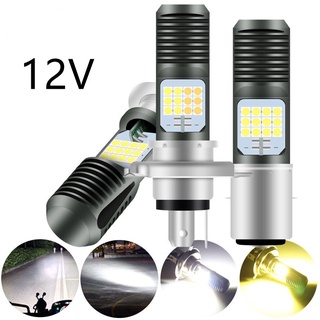 ไฟหน้ารถจักรยานยนต์ H4 P15D BA20D COB 3030 15SMD Hi/Low Bulb มอเตอร์ไฟหน้ามอเตอร์จัดแต่งทรงผม DC12V