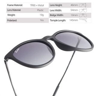 Berikin แว่นตากันแดด TR90 กรอบพลาสติก ไล่โทนสีเทา ป้องกันรังสี UV400 100% สไตล์คลาสสิก สําหรับผู้ชาย ผู้หญิง