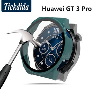 สําหรับ Huawei Watch GT 3 Pro 46 มม. GT3 46 มม. PC + เคสกระจกนิรภัย รวมทุกอย่าง ป้องกันหน้าจอ เคสกันกระแทก