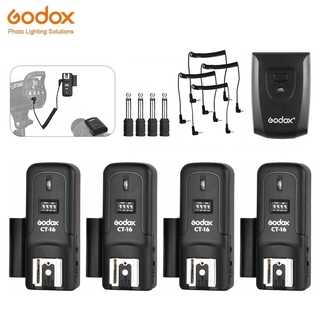 Godox CT-16 แฟลชทริกเกอร์ส่งสัญญาณวิทยุไร้สาย 6 ช่อง และตัวรับสัญญาณ 2 ชิ้น สําหรับ Canon Nikon Pentax Studio Speedlite Flash