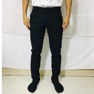กางเกงสแล็คทำงาน  ผ้ายืดสีดำ เดฟ ขากระบอกเล็ก(slim)999