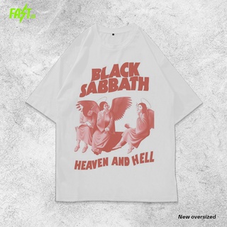 เสื้อยืดผ้าฝ้าย พิมพ์ลาย Sabbath สีดํา สไตล์วินเทจ โอเวอร์ไซซ์