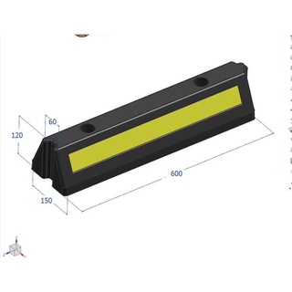 ยางกั้นล้อ ขนาด 60x15x12ซม. - Rubber Wheel Stop 60x15x12cm