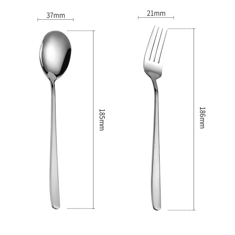 [C040]ชุดช้อนส้อม สแตนเลส สไตล์เกาหลี หนาพิเศษ ไม่เป็นสนิม ยาว 21ซม. - รูปที่ 6