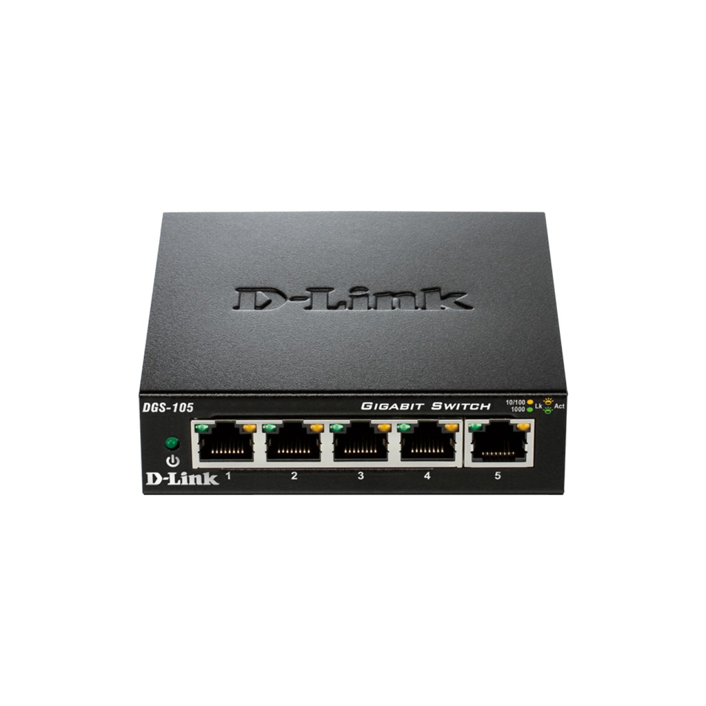 D-Link DGS-105 เตารีดสวิตช์เดสก์ท็อป Gigabit 5 พอร์ต