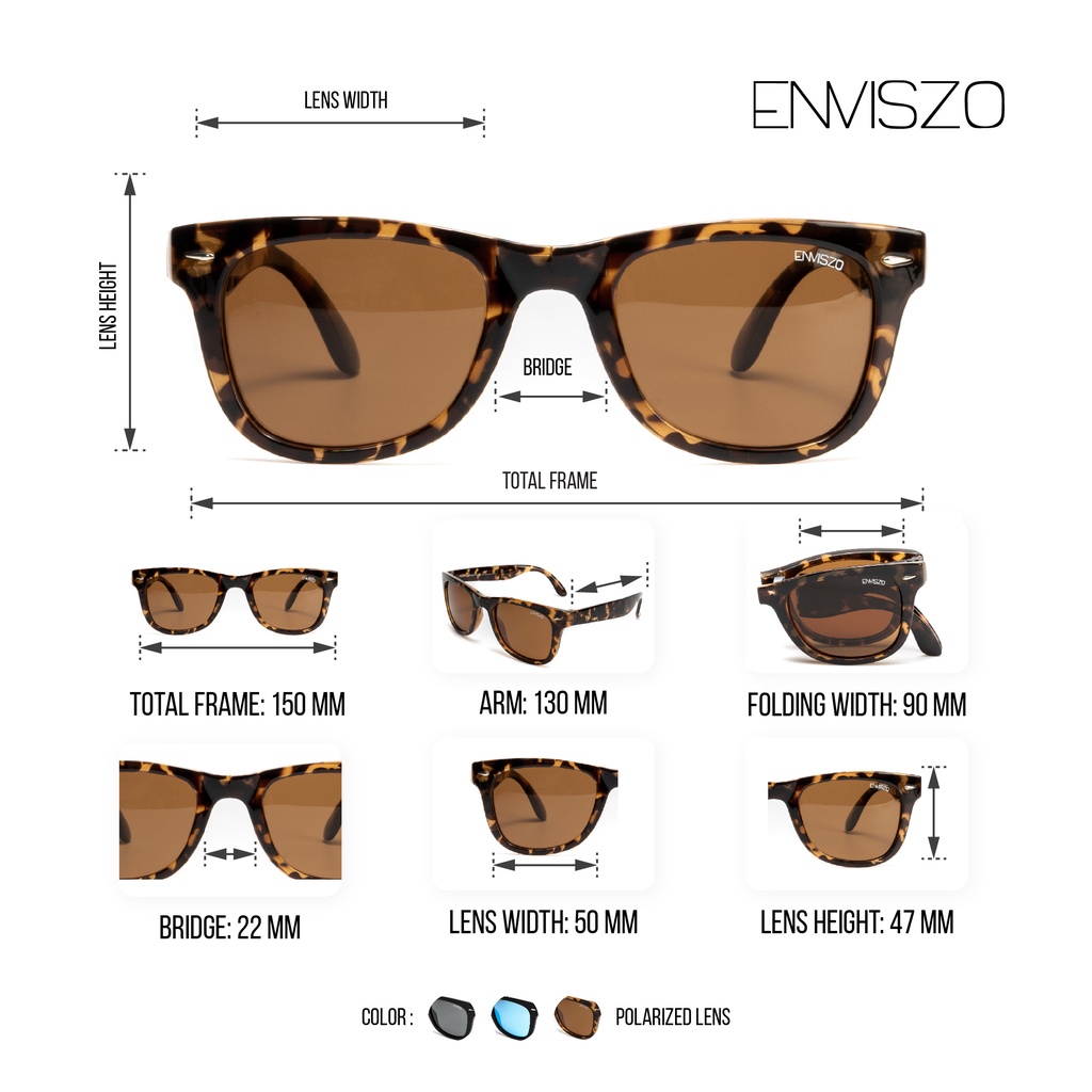 ENVISZO ES4991F Transformation Series TR09 Voyager รุ่นพับได้ Polarized ทรง Wayfarar ขนาด 50mm - รูปที่ 7