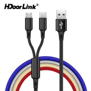 HdoorLink สาย Micro USB Type C แบบ 2 in 1 สาย USB แยกสาย สำหรับโทรศัพท์ Android Samsung