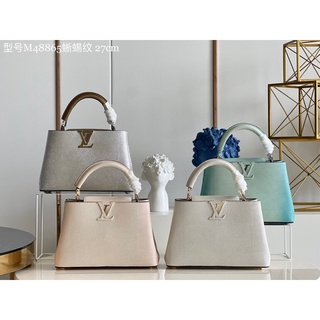 พรี​ ราคา11900 Louis Vuitton Capucines Mini BB MM กระเป๋าถือ หนังแท้ กระเป๋าแฟชั่น กระเป๋าสะพาย