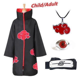 Anime Naruto Akatsuki Uchiha Itachi Cosplay Costume Halloween Party Costumes kid Adult Cloak Cape