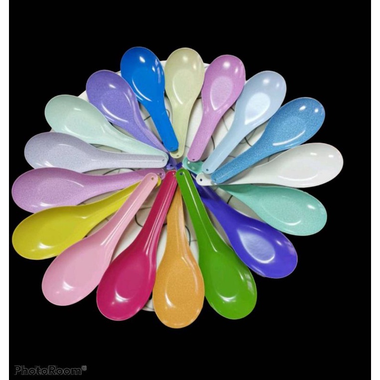 ช้อนสั้นเคลือบสังกะสีสีพาสเทล(ราคาคันละ30บาท)