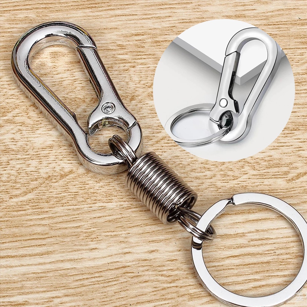 พวงกุญแจสปริงหัวเข็มขัดน้ําเต้า / คาราบิเนอร์ พับเก็บได้ คลิปแขวน พวงกุญแจหัวเข็มขัด ป้องกันการสูญหาย