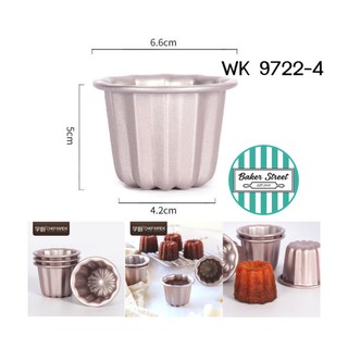 พิมพ์ CHEFMADE รหัส WK9772-4 พิมพ์ Canale แพค 4 ชิ้น เคลือบเทฟลอนสีทอง