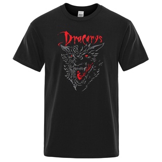 เสื้อยืดพิมพ์ลายprintingเสื้อยืด พิมพ์ลาย Dracarys Game Of Thrones สไตล์วินเทจ ฮาราจูกุ สําหรับผู้ชาย S-5XL