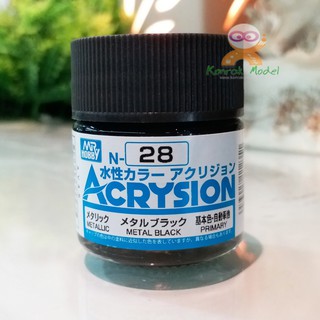 สีสูตรน้ำ Acrysion N28 METAL BLACK 10ml