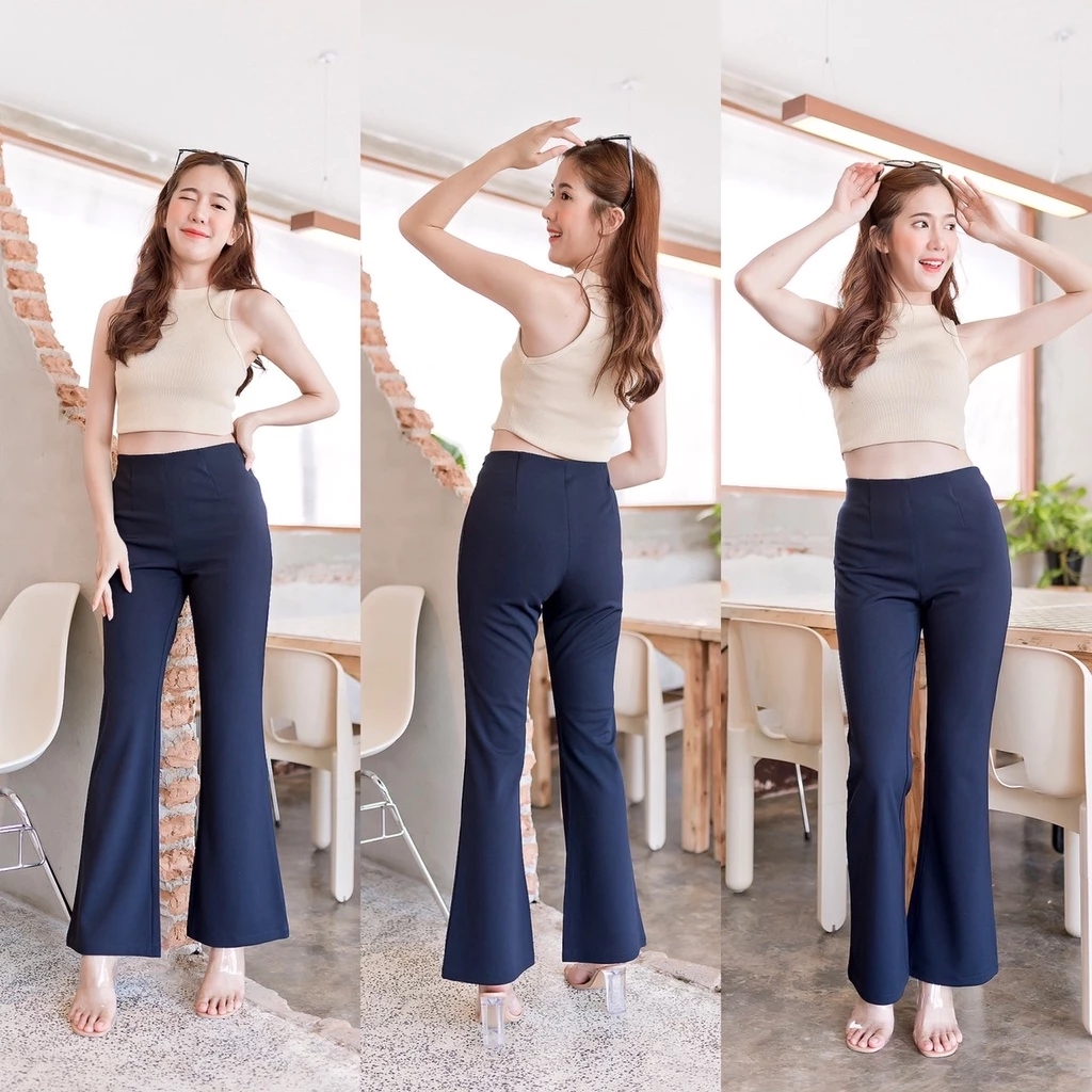 🍒ขาม้ารุ่นHR🍒กางเกงผ้าโรเซฟ-ขาม้า-เอวสูงซิปข้างไซส์S-2XL thumbnail 7