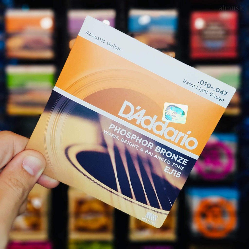 ซื้อ D'Addario EJ ACOUSTIC สายกีตาร์ สายทองแดง รุ่น Phosphor Bronze EJ15 EJ26 EJ16