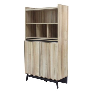 Storage cabinet HIGH CABINET SWING DOOR CT-80 AROMA OAK Multipurpose furniture Home &amp; Furniture ตู้เก็บของ ตู้สูงบานเปิด