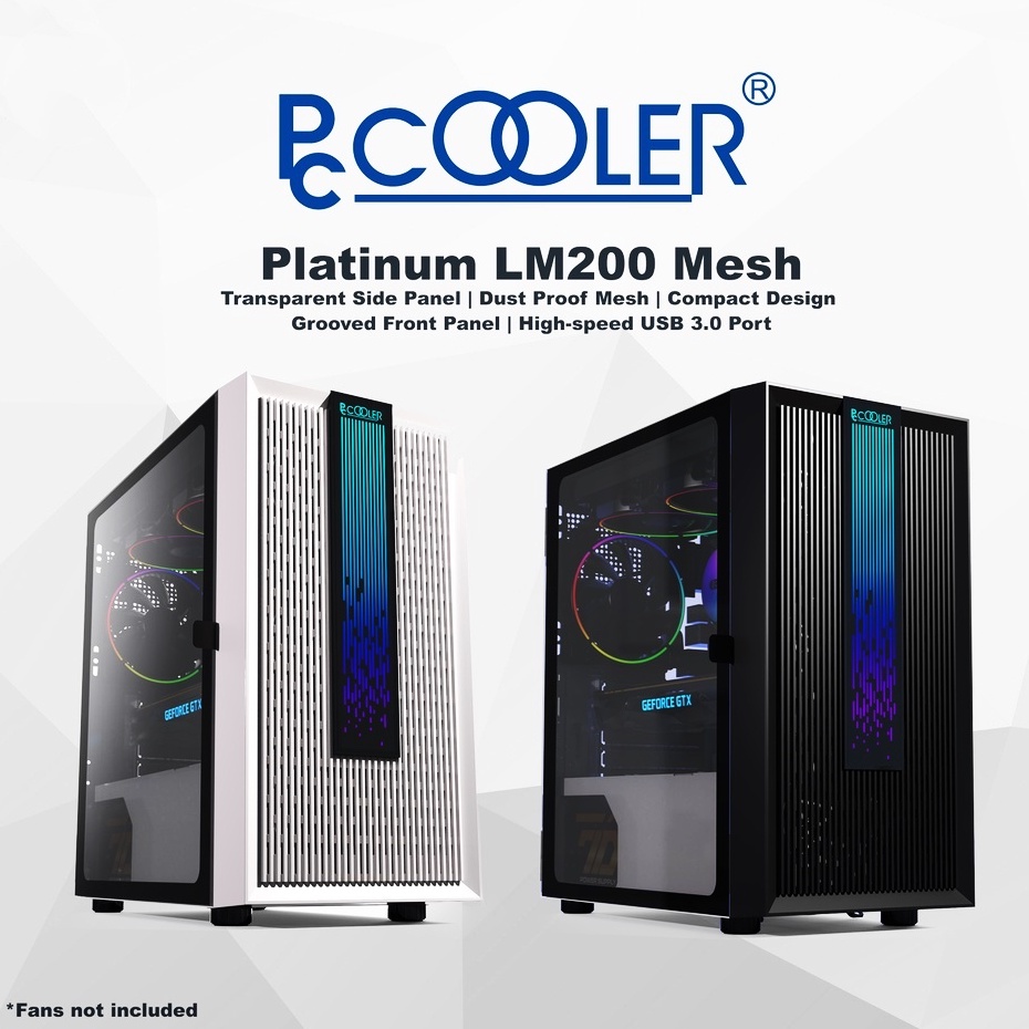 🔥𝗦𝗔𝗟𝗘🔥CASE (เคสเกมมิ่ง) PC COOLER PLATINUM LM200 MESH RGB Gaming Case Micro-ATX / ITX (ไม่มีพัดลม)