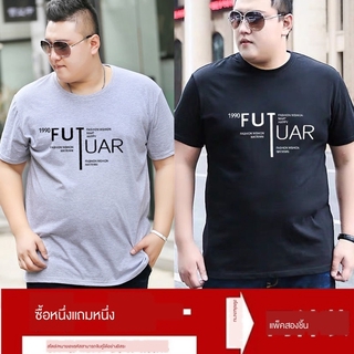 เสื้อยืดผู้ชาย  เสื้อยืด ไขมันบวกไขมัน  เสื้อผ้าแฟชั่นผู้ชาย ชายแขนสั้นหลวมบวกปุ๋ยเพื่อเพิ่มไขมัน คนอ้วน