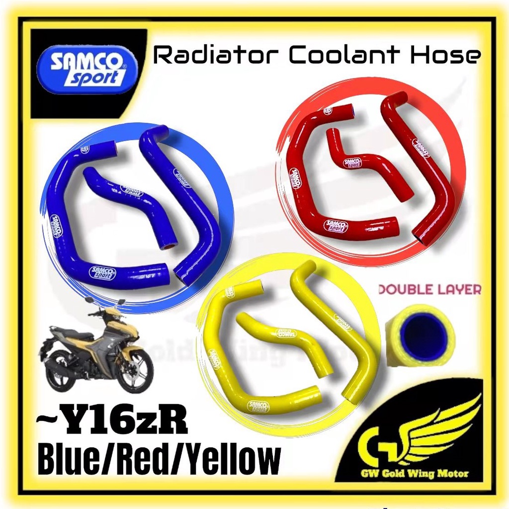 SAMCO SPORT YAMAHA Y16ZR ABS RADIATOR COOLANT HOSE WATER PUMP Y16 ZR Y16 น้ําเงิน / แดง / เหลือง DOU