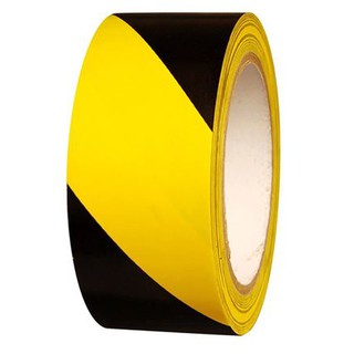 เทปตีเส้นพื้น สีเหลือง-ดำ 48mm x 33M