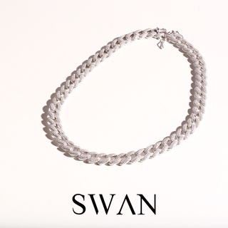 SWAN - Chain Pave Small Necklace สร้อยคอเงินแท้ โซ่ ฝังคิวบิกเซอร์โคเนีย cubic zirconia