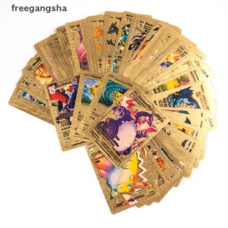 [FREG] 54pcs Pokémon Gold Foil Card Box English Playing Cards Collect Game Card FDH