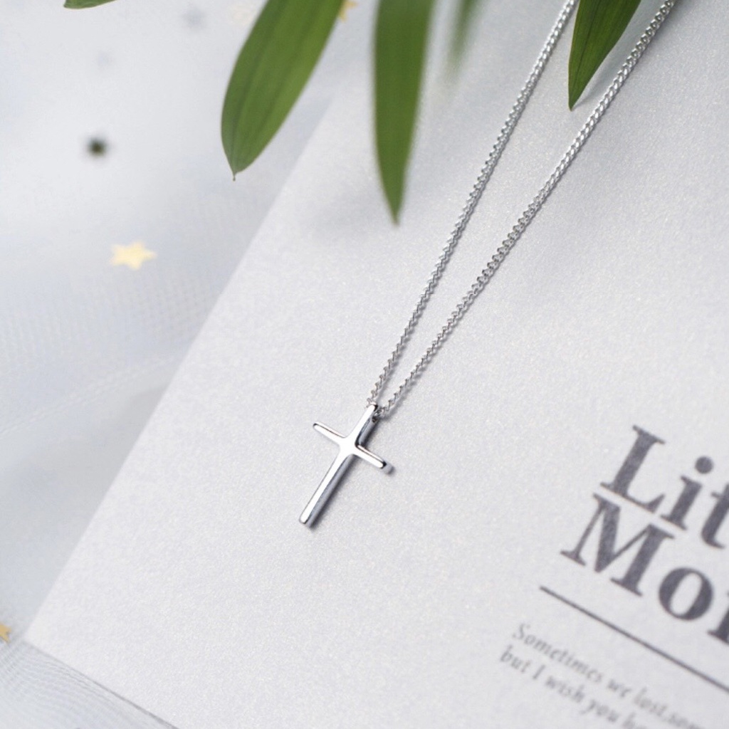 MIRASON สร้อยคอเงินผู้หญิง Simple Basic Cross MDC076