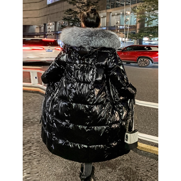ผลิตภัณฑ์อย่างเป็นทางการ2022 New X-Long Winter Down Jacket Women White Duck Down Coat  Loose Real Natural Fox Fur Collar #3