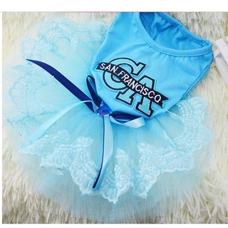 Spring and Summer New with Pet Skirt Supplies Embroidered Lace Fashion and Cute Cotton Material Soft and Comfortable Breathable and Cool Pet Clothing