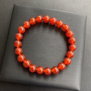 กำไลหินแท้ คาร์เนเลียนสีส้ม (Orange Carnelian) 8mm