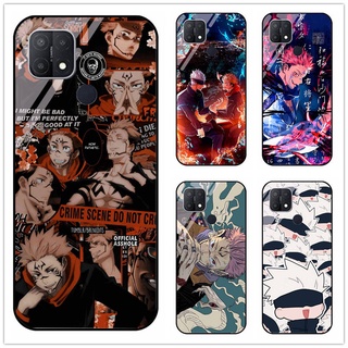 เคสโทรศัพท์มือถือกระจกนิรภัย แบบแข็ง กันกระแทก ลายการ์ตูนอนิเมะ Jujutsu Kaisen Yuji Itadori Gojo Satoru สําหรับ Oppo A15 A15S CPH2269 A16