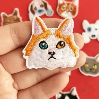 แพทช์ป้ายปักผ้าลาย best friends - cat & dogs diy สําหรับเย็บปักตกแต่งเสื้อผ้า 1 ชิ้น