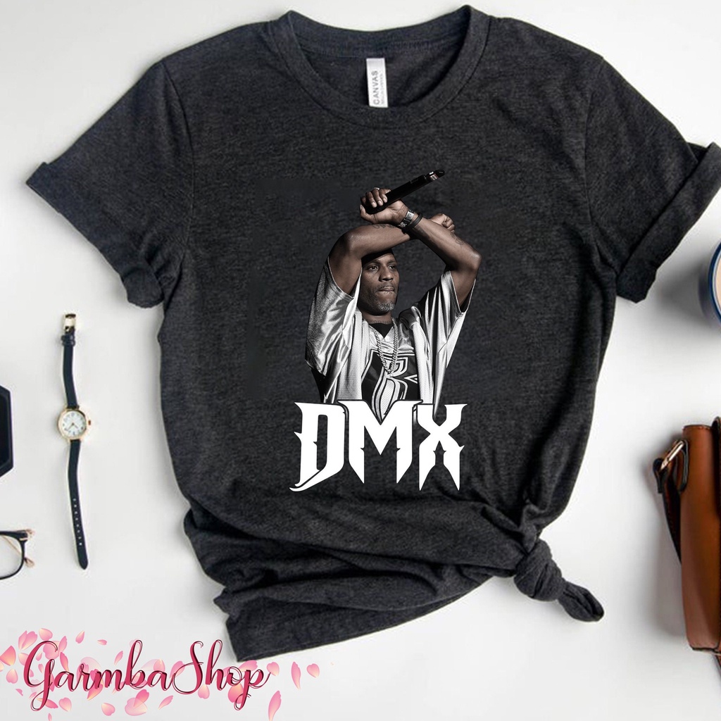คอลูกเรือเสื้อยืดคอกลมเสื้อยืด พิมพ์ลายแร็ปเปอร์ Dmx It's Dark And Hell Is Hot Shirt Dmx Fan Art Dmx