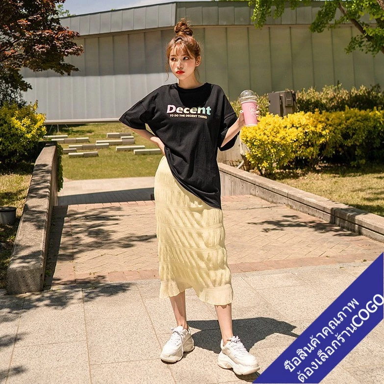 COGO เสื้อยืดแขนสั้นลำลองหญิงน่ารัก oversize เสื้อผ้าแฟชั่นสาวอวบ  เสื้อยืดโอเวอร์ไซส์ผู้หญิง แขนสั้นเกาหลี ไซส์ใหญ่ thumbnail 5