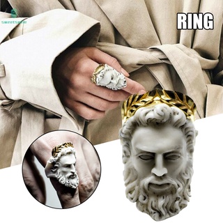  Zeus Ring Head Shape Ring for Men Women Hand Finger Jewelry Gift Vintage